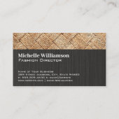 Serif Monogram | Zwarte Textuur | Geweven Visitekaartje (Achterkant)