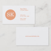 Serif Type Monogram Abrikocytencirkel Visitekaartje (Voorkant / Achterkant)