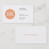 Serif Type Monogram Abrikocytencirkel Visitekaartje (Voorkant / Achterkant)