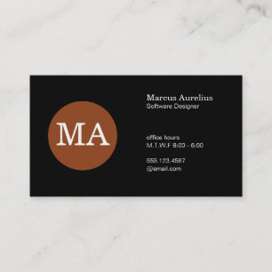 Serif Type Monogram Bronze Cirkel Visitekaartje