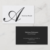 Serif type monogram (variatie 3) visitekaartje (Voorkant / Achterkant)