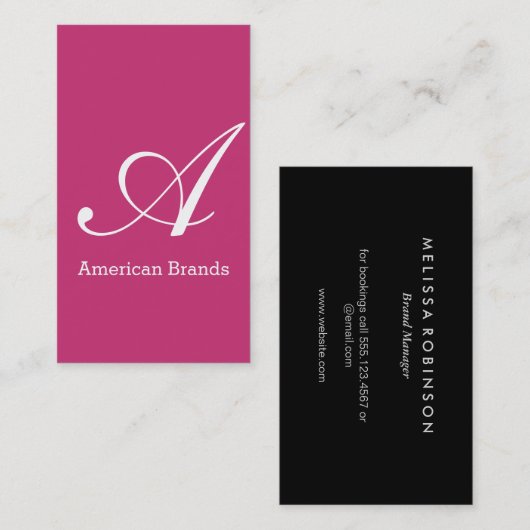 Serif type monogram (variatie 3) visitekaartje (Voorkant / Achterkant)