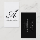 Serif type monogram (variatie 3) visitekaartje (Voorkant / Achterkant)