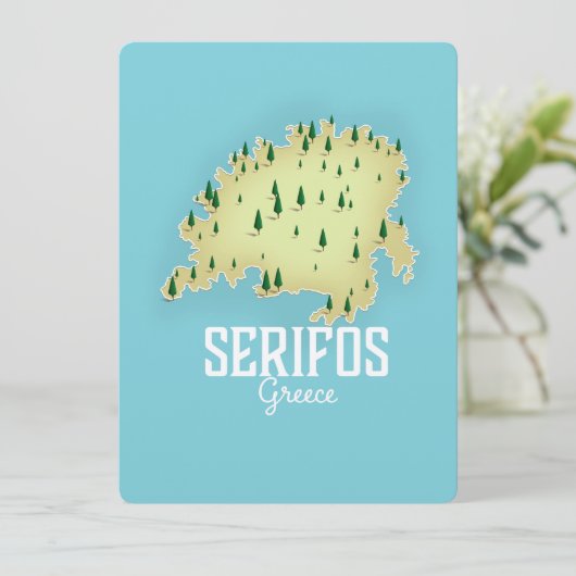 Serifos Griekse kaart geïllustreerde reisposter (Staand voorkant)