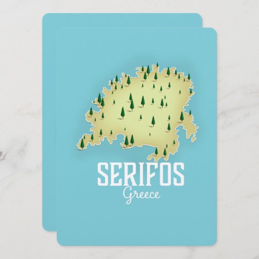 Serifos Griekse kaart geïllustreerde reisposter (Voorkant / Achterkant)