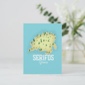 Serifos Griekse kaart geïllustreerde reisposter (Staand voorkant)