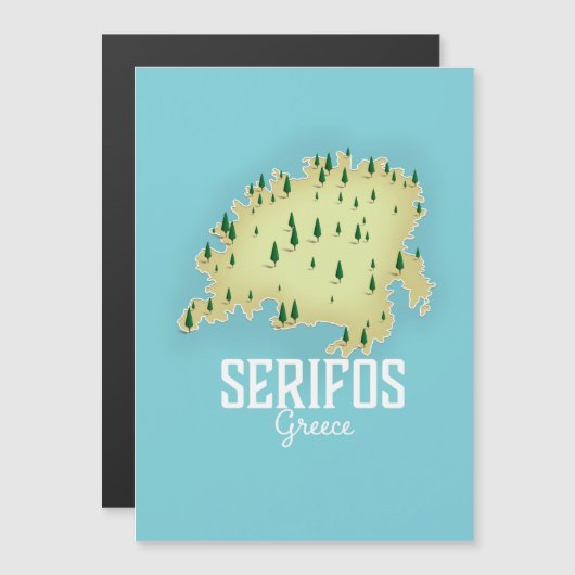 Serifos Griekse kaart geïllustreerde reisposter (Voorkant / Achterkant)