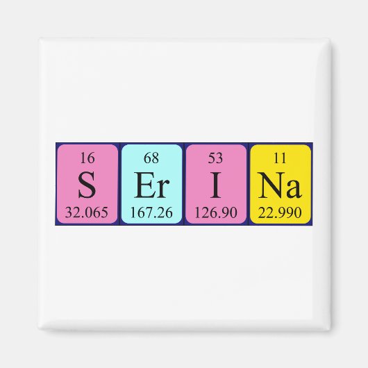 Serina periodieke table name magnet (Voorkant)