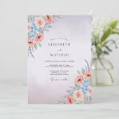 Sering Abrikoos Ranunculus Eucalyptus Bruiloft Kaart (Staand voorkant)