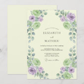 Sering Antique Crème Ranunculus Eucalyptus Bruilof Kaart (Voorkant / Achterkant)