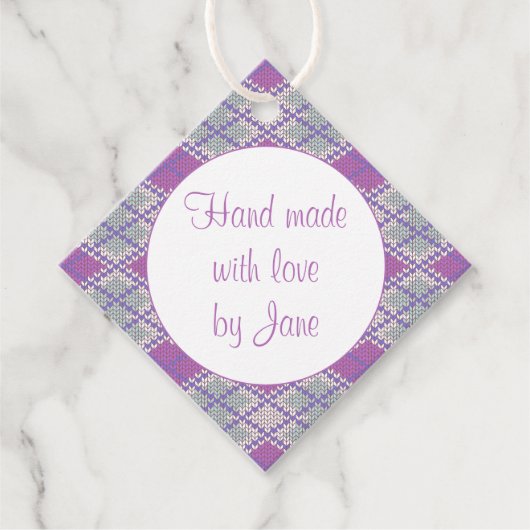 SERING ARGYLE BREI Diamanten "Handgemaakt" Labels (Voorkant)