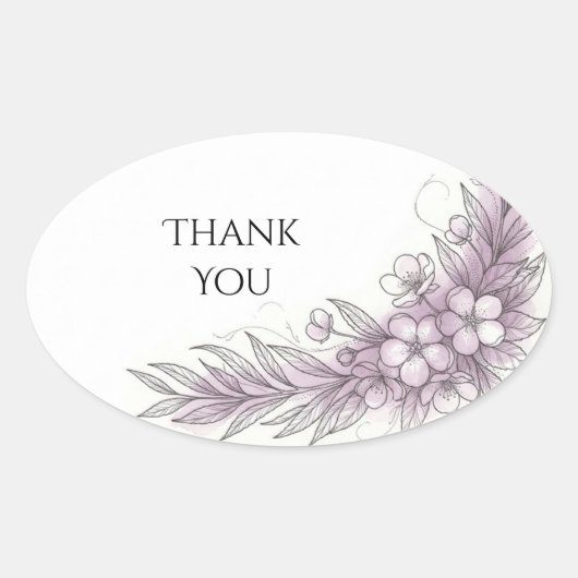 Sering Bloem Botanische Dank Je Sticker (Voorkant)