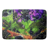 Sering bloem en bladeren verouderd in gesneden moz badmat (Voorkant)