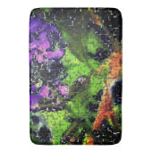 Sering bloem en bladeren verouderd in gesneden moz badmat (Voorkant Verticaal)