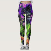 Sering bloem en bladeren verouderd in gesneden moz leggings (Voorkant)