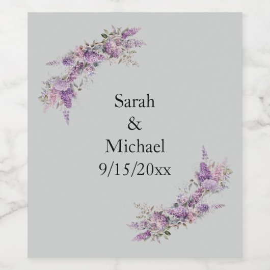 Sering bloem wijn etiket (Enkel label)