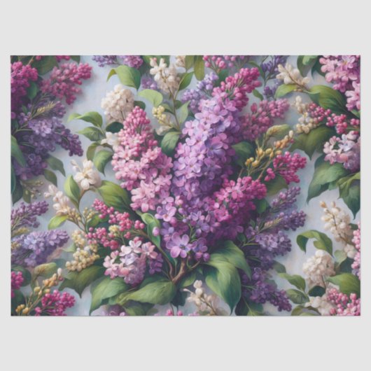 Sering Bloemen Botanisch Aquarel Decoupage Tissuepapier (Voorkant)