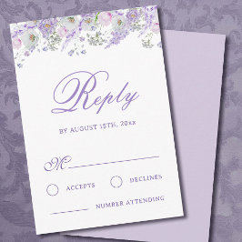 Sering Bloemen Bruiloft RSVP Kaart