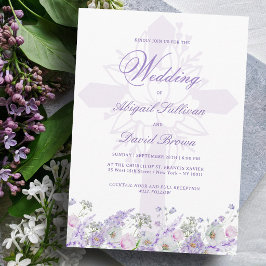 Sering Bloemen Religieuze Trouwdag Kaart