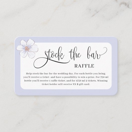 Sering bloemenkraam de bar Bruidsmeisjesfeestje Informatiekaartje (Voorkant)