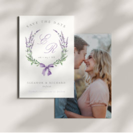 Sering Bloemenkrans & Strik Monogram Huwelijksfoto Save The Date