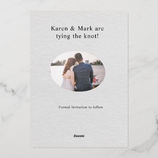 Sering Bloemig Bewaar de Datum Folie Uitnodiging (Achterkant)