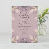 Sering bloemige babyshower uitnodiging (Staand voorkant)