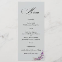 Sering bloemige Elegante Calligrafie Menu