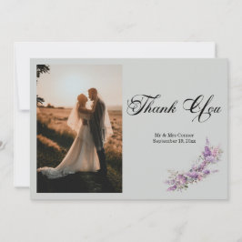 Sering bloemige Elegante Foto Bedankkaart