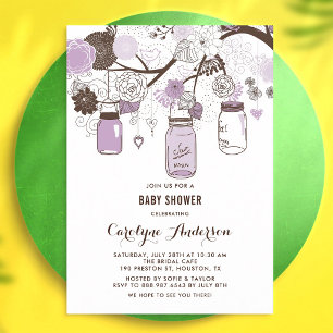 Sering Bloemige Metselpot Baby Shower Kaart