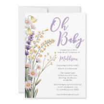 Sering Bloemige Wilde Bloemen Baby Shower