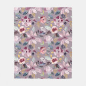 Sering Bloemmotief Fleece Deken (Voorkant)
