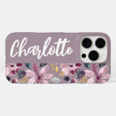 Sering Bloemmotief Monogram Case-Mate iPhone Case (Achterkant (horizontaal))