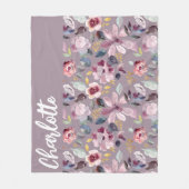 Sering Bloemmotief Monogram Fleece Deken (Voorkant)