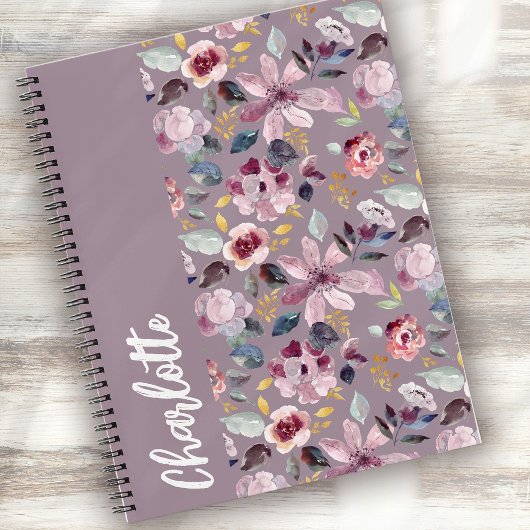 Sering Bloemmotief Monogram Notitieboek