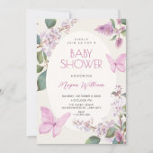 Sering bloemvlinder baby shower kaart (Voorkant)
