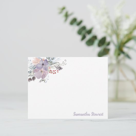 Sering Bloesem Bloemige Persoonlijke Briefpapier Notitiekaartje (Staand voorkant)