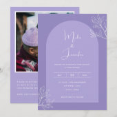 Sering Boog Botanische Lavendel Boho QR Code Moder Kaart (Voorkant / Achterkant)