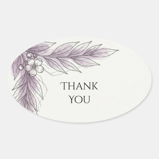 Sering Botanische Blad Bedankt Sticker (Voorkant)