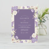 Sering Botanische Romantische Bruiloft Kaart (Staand voorkant)
