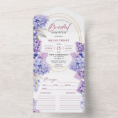 Sering Bruiloftsontbijt Paarsblauw Paarse Recept All In One Uitnodiging (Binnen)