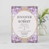 Sering en Beige Bruiloft Kaart (Staand voorkant)