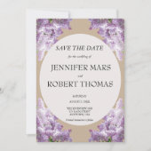 Sering en Beige Bruiloft Save The Date (Voorkant)