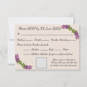 Sering en Crème Reactiekaart RSVP Kaartje