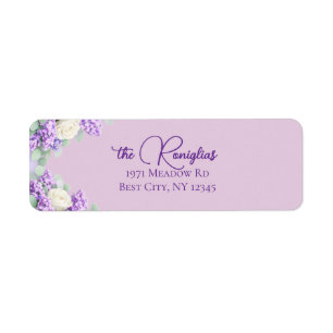 Sering en Lavendel Retouradreslabel Etiket