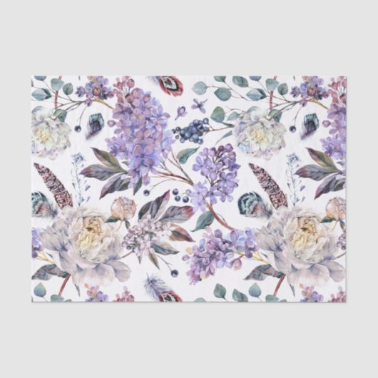 Sering en Pioen Rozen Bloemen Tissuepapier (Voorkant)