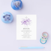 Sering en Zilver Bloem Doop of Doopfeest Flyer (Enkel)