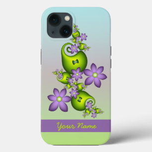 Sering Fantasy Bloemen Groene Vormen Fractal Naam iPhone 13 Hoesje