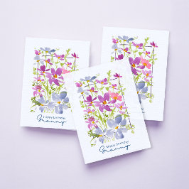 Sering ‘Gefeliciteerd oma’ Aquarel bloemen Kaart