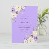 Sering Geschilderde Wilde Bloemen Bruiloft Kaart (Staand voorkant)